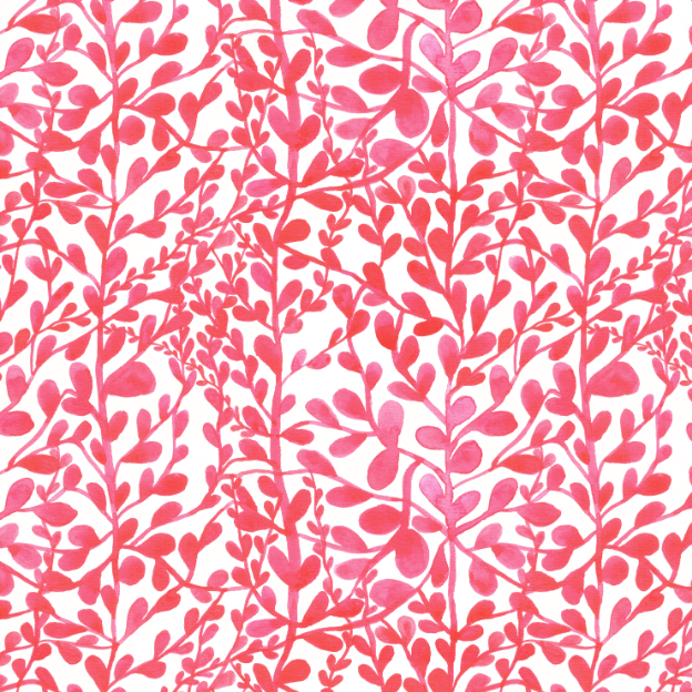 Print bladeren roze