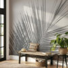 Wanddecoratie Palm zwart wit