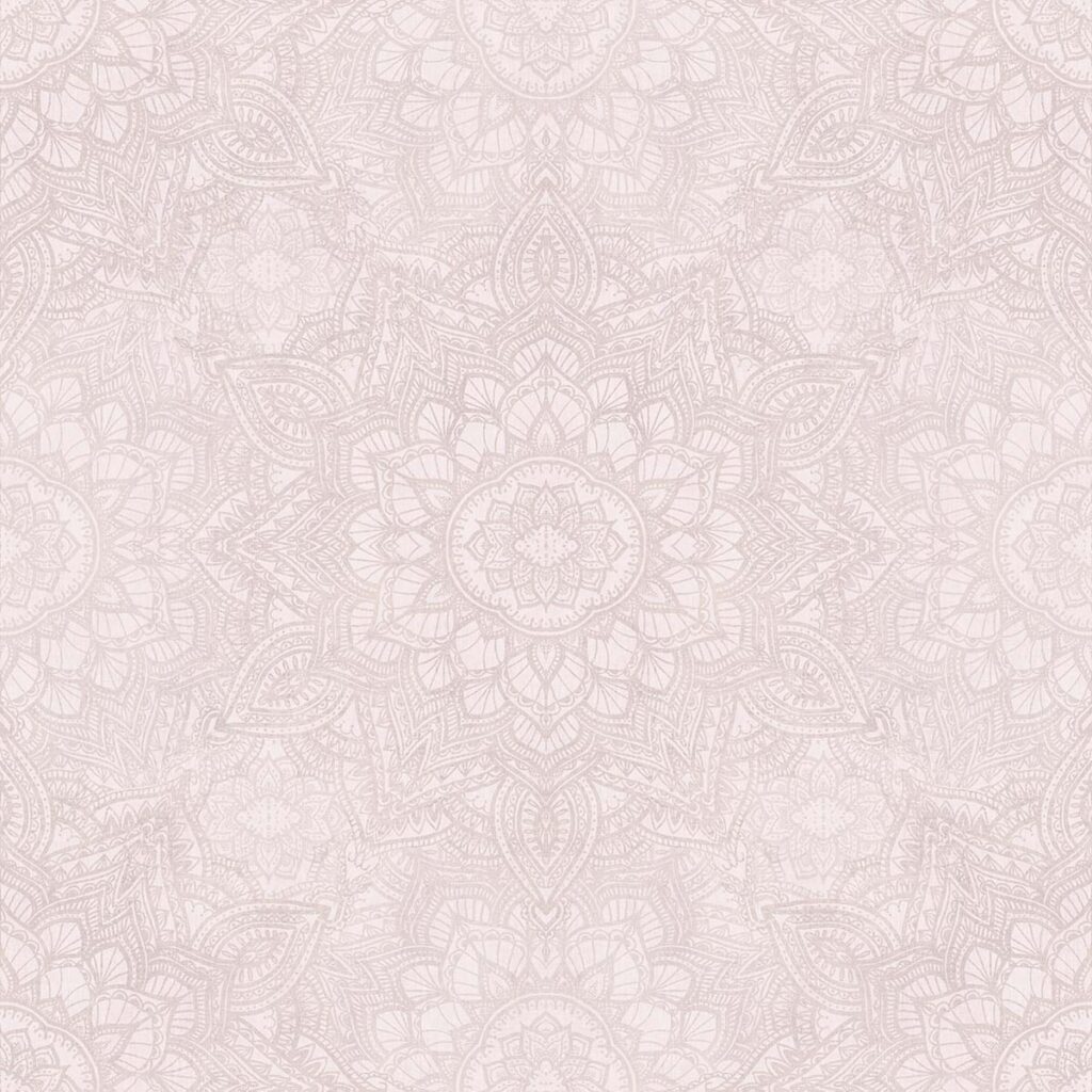 Behang boho mandala roze zacht