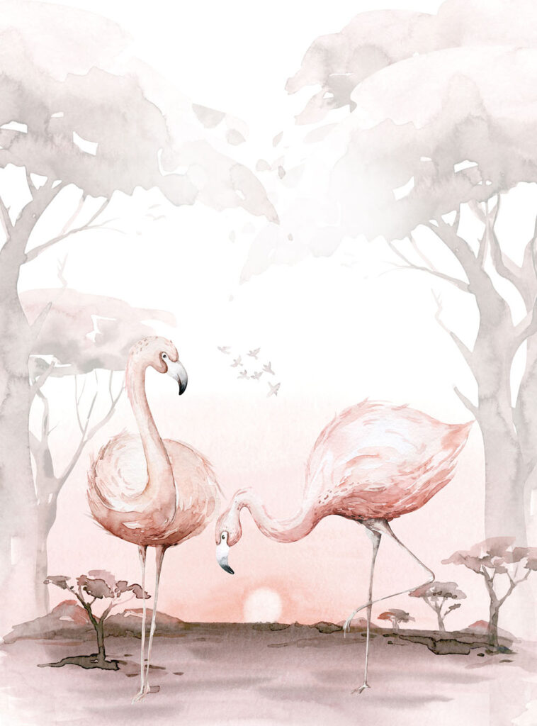 Flamingo's behang